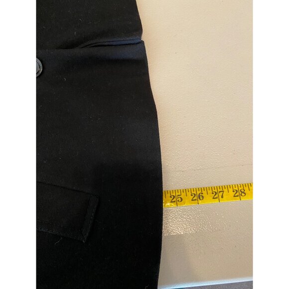 Calvin Klein Womens Black Wool-Blend Cropped Jacket With Knit Cuffs Size 14 - Picture 7 of 10